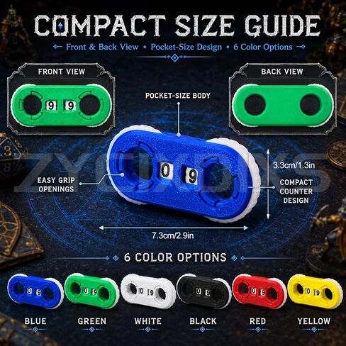 6 Pack MTG Life Counter 0-99, Dual Dial Life Counter Wheels with Storage Pouch, Health Point Tracker for Commander, TCG, CCG, Card Games, Board Games & Tabletop Games in Kuwait