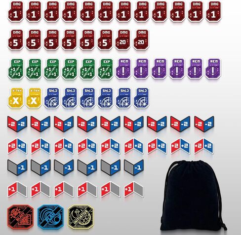 73 PCS Double-Sided Acrylic Token Set Compatible with Star Wars Unlimited TCG, Premium Damage, Shield, XP & Stat Modifier Counters, SWU Upgrade Kit (73, Ultimate Collection) in Kuwait