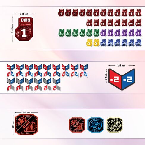 73 PCS Double-Sided Acrylic Token Set Compatible with Star Wars Unlimited TCG, Premium Damage, Shield, XP & Stat Modifier Counters, SWU Upgrade Kit (73, Ultimate Collection) in Kuwait