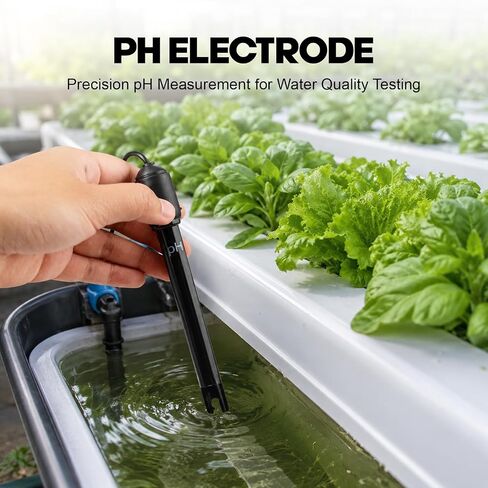 قطب pH طويل الجسم مع مسبار مقبس BNC كابل 300 سم 0-14pH لمقياس pH، جهاز تحكم pH مستشعر اقتصادي in Kuwait