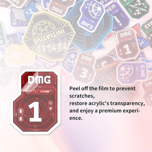 73 PCS Double-Sided Acrylic Token Set Compatible with Star Wars Unlimited TCG, Premium Damage, Shield, XP & Stat Modifier Counters, SWU Upgrade Kit (73, Ultimate Collection) in Kuwait