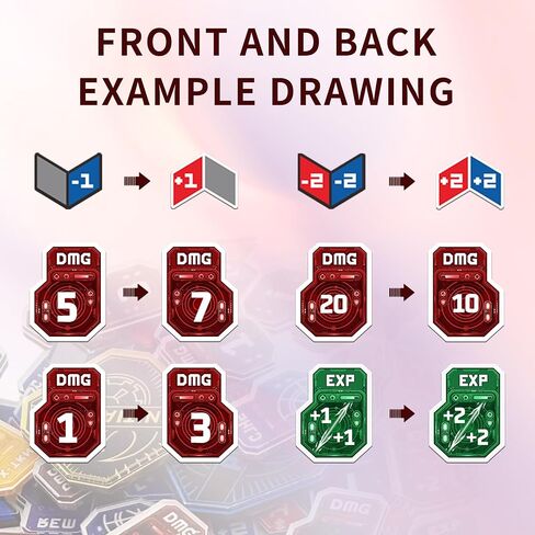 73 PCS Double-Sided Acrylic Token Set Compatible with Star Wars Unlimited TCG, Premium Damage, Shield, XP & Stat Modifier Counters, SWU Upgrade Kit (73, Ultimate Collection) in Kuwait