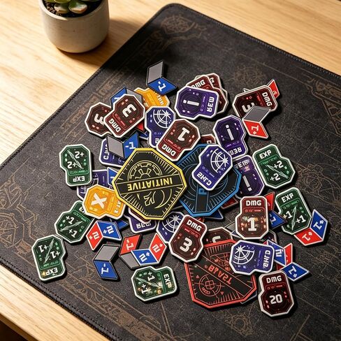 73 PCS Double-Sided Acrylic Token Set Compatible with Star Wars Unlimited TCG, Premium Damage, Shield, XP & Stat Modifier Counters, SWU Upgrade Kit (73, Ultimate Collection) in Kuwait