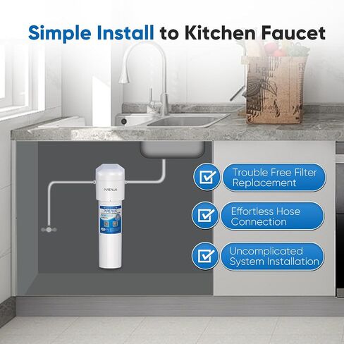 PUREPLUS Under Sink Water Filter, 22000 Gallons, 99.99% Chlorine Reduction, NSF/ANSI Certified Direct Connect Under Counter Water Filtration System in Kuwait