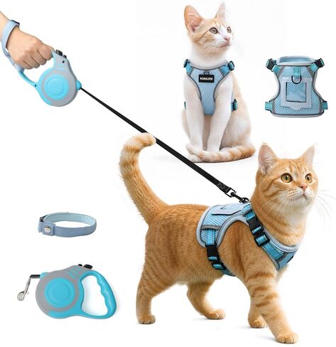 Escape Resistant Cat Harness and Leash Set with Pocket in Kuwait