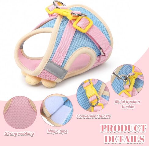 Cat Harness and Leash Set with Reflective Strips and Flower in Kuwait