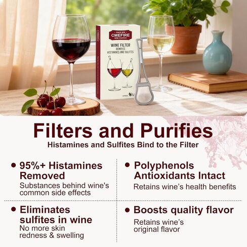 Wine Filters Removes Histamines and Sulfites: Stop it Wine Allergies - Purifies Wine without Compromising Taste and Purity(8 Packs) in Kuwait