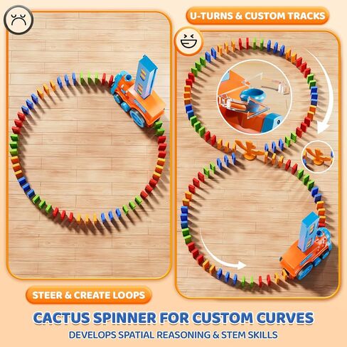 210Pcs Domino Train Toy for Kids 4-8, Automatic Montessori Dominos STEM Set in Saudi Arabia