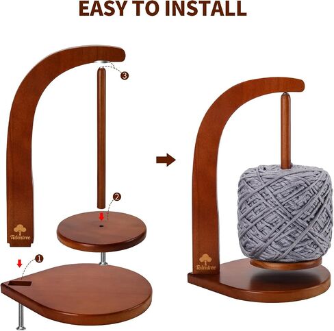 Yarn Holder for Crocheting and Knitting with Upgraded Stronger Magnet, Wooden Yarn Spinner, Magnetic Yarn Ball Holder, Yarn Spindle Dispenser in Kuwait
