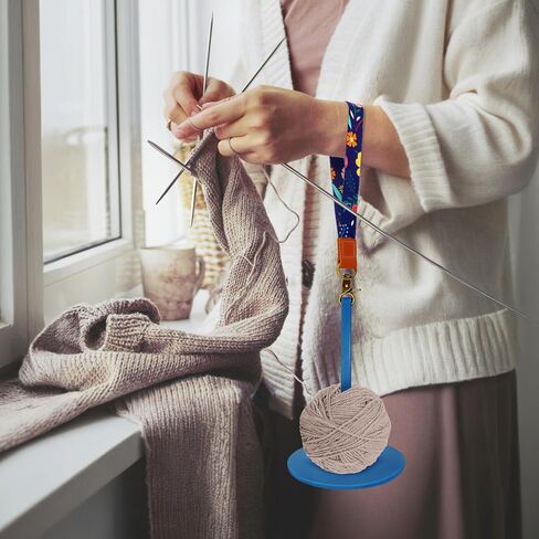 Dasonwin Wrist Yarn Holder for Crocheting, Portable Travel Spindle, Blue in Kuwait
