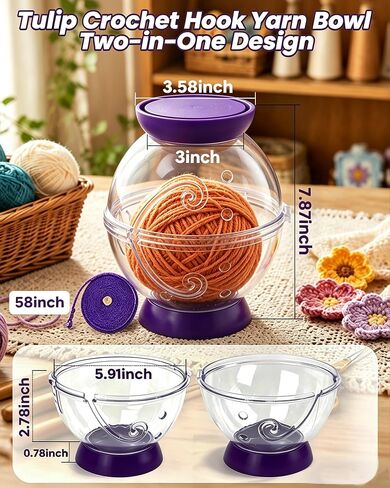 Portable Yarn Holder, Travel Yarn Holder（ 2 in 1 Yarn Bowl ） in Kuwait