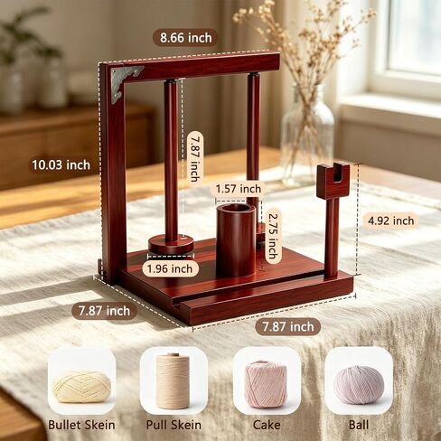 Wooden Yarn Holder for Crocheting, Double Magnetic Spindles Yarn Spinner in Kuwait