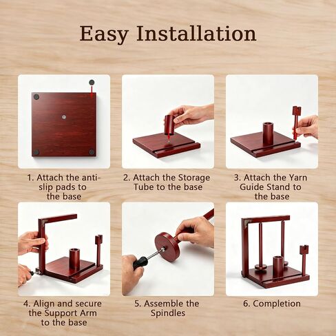 Wooden Yarn Holder for Crocheting, Double Magnetic Spindles Yarn Spinner in Kuwait
