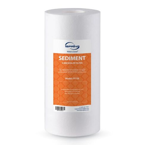 iSpring FP15B Sediment Filter Replacement Cartridge for Whole House Water Filtration Systems, High Capacity 5-Micron Premium PP, 4.5" x 10", White in Kuwait