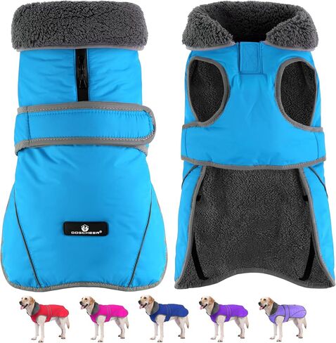 Dogcheer Dog Winter Coat, Waterproof Dog Jacket with Zipper Leash Opening in Kuwait