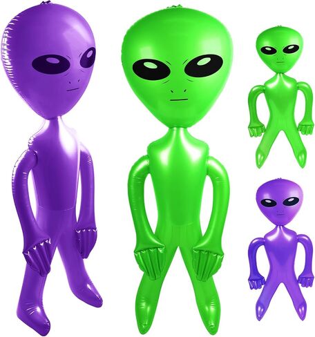 4 PCS 63 Inch Giant Inflatable Alien 31.5 Inch Jumbo Blow Up Alien Green Inflatable Balloon for Space Party Decoration UFO Theme Spaceship Party Birthday Halloween Easter Christmas Home, Green Blue in Kuwait