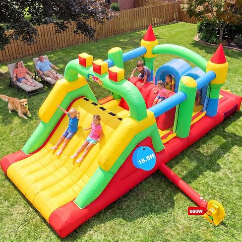Whubefy 18.5x8.2FT Large Bounce House Obstacle Course for Big Kids 8-12/3-6 in Kuwait