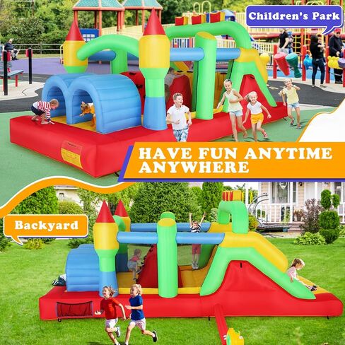 Whubefy 18.5x8.2FT Large Bounce House Obstacle Course for Big Kids 8-12/3-6 in Kuwait