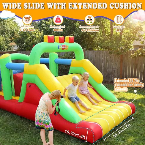 Whubefy 18.5x8.2FT Large Bounce House Obstacle Course for Big Kids 8-12/3-6 in Kuwait