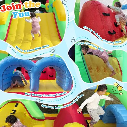Whubefy 18.5x8.2FT Large Bounce House Obstacle Course for Big Kids 8-12/3-6 in Kuwait