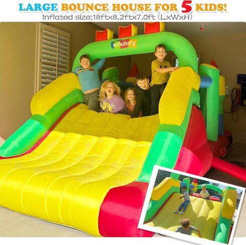 Whubefy 18.5x8.2FT Large Bounce House Obstacle Course for Big Kids 8-12/3-6 in Kuwait