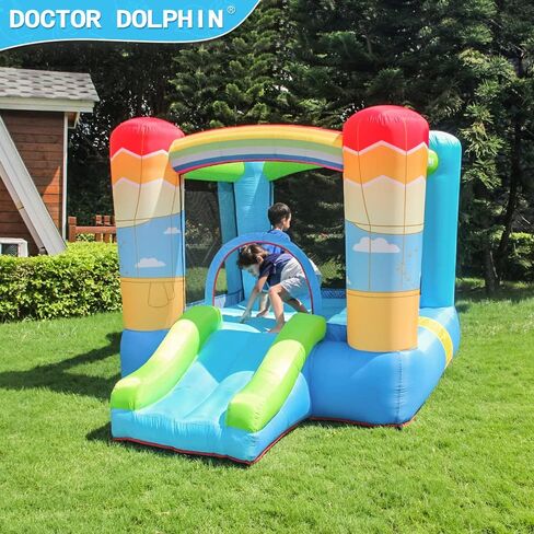 Doctor Dolphin Inflatable Bounce House for Kids, Bouncy House with Blower Indoor Outdoor, Inflatable Bouncer for Kids Party (Hot-air Balloon Theme) in Kuwait