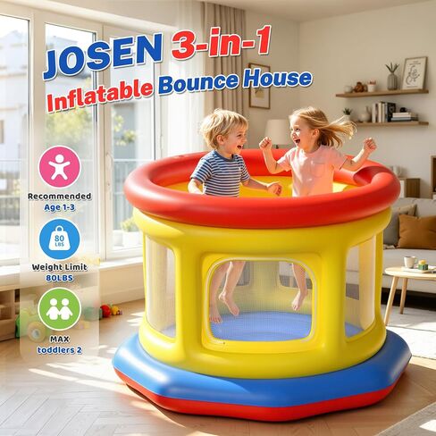 JOSEN Inflatable Bounce House for Toddlers 1-3, Kids Ball Pit & Trampoline, Indoor Outdoor in Saudi Arabia