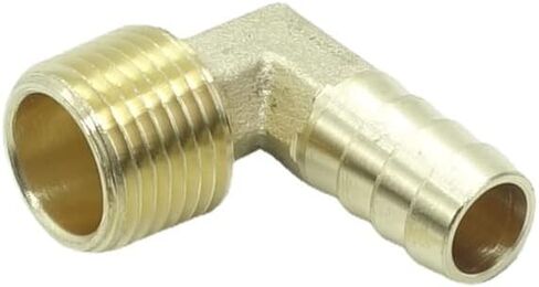 2 قطعة خرطوم نحاسي تركيب 90 درجة الكوع محول 3/8 "بارب x 1/8 NPT ذكر الأنابيب in Kuwait