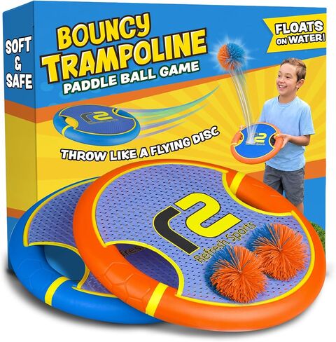 Fun Bouncy Paddle & Stringy Ball Toss & Catch Game - Easy to Use for Kids All Ages - Soft Foam Design for Safe Play Indoors or Outdoors - Also Works as Flying Disc - Great Gift Idea for Boys & Girls in Saudi Arabia