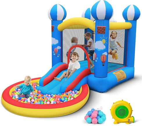 Culaluva Inflatable Bounce House: Jump Bouncer Castle Slide Combo - 7 in 1 for Kids 3-6 - with 370W Blower - for Indoor Outdoor Play in Saudi Arabia