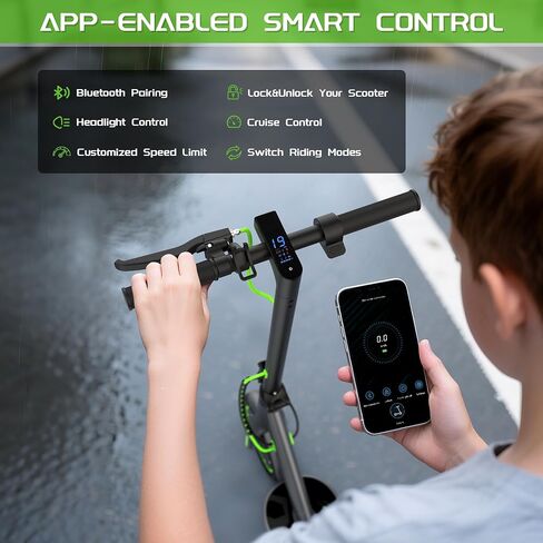 MAXSHOT Electric Scooter for Big Kids, Top Speed 9/16/19MPH, 10/12/16/21/50Miles Range, 6.5"/8.5"/14" Tires Folding Commuter Escooter with Dual Suspension for Commuting, APP Control in Kuwait