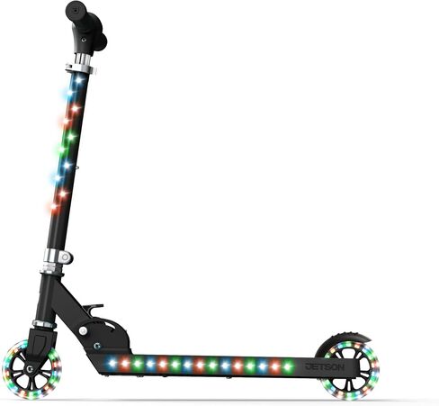 Jetson Jupiter Kids 2-Wheel Light-Up Kick Scooter, LED Lights on Handlebar, Stem, Wheels & Deck, Adjustable Handlebar, Rear Brake, Easy-Folding Mechanism, Ages 5+ in Kuwait