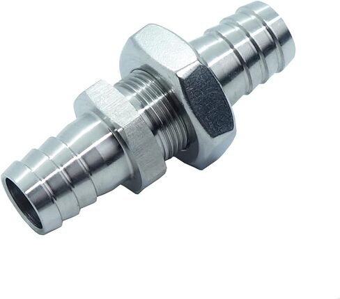 2 pcs 1/4" Barbed Brass Hose Barb Bulkhead Fitting Thru-Bulk Through-wall fitting Panel mount couplings for Water Fuel Air in Kuwait
