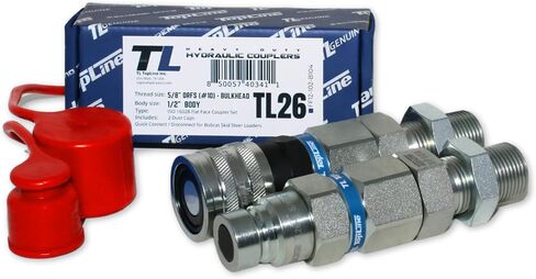 TL92 1/2" SAE(ORB) Thread Flat Face Quick Connect Hydraulic Coupler 1/2" body size Bobcat Skid Steer Coupling with Dust Caps in Kuwait