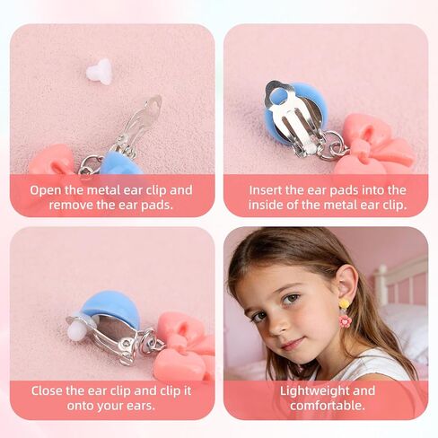 5 Pairs Colorful Clip-On Earrings Set for Girls, Cute Flower Bow Heart & Small Camera Ear Clips No-Pierced Earrings Princess-Style Jewelry for Toddler Girls Gift Daily Wear & Party (5 Styles) in Kuwait