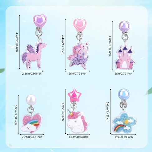 6 Pairs Clip on Drop Dangle Earrings Set for Girls Toddler Kids Child in Kuwait