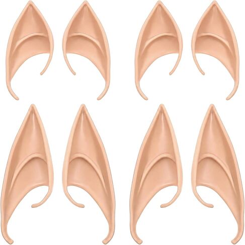 4Pairs Fairy Pixie Elf Ears Halloween Christmas Cosplay Costume Accessories in Kuwait