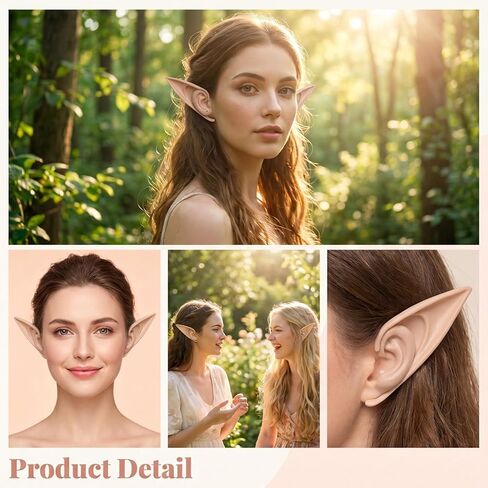 4Pairs Fairy Pixie Elf Ears Halloween Christmas Cosplay Costume Accessories in Kuwait