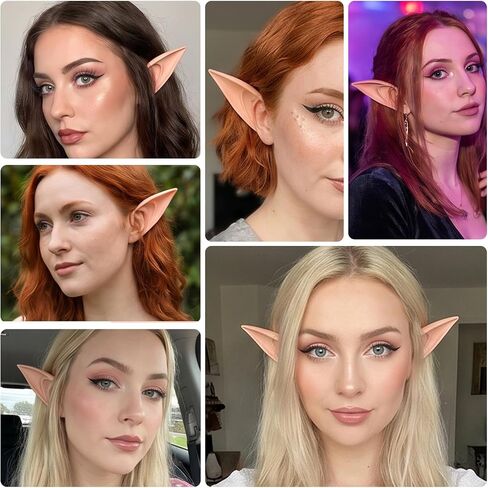 4Pairs Fairy Pixie Elf Ears Halloween Christmas Cosplay Costume Accessories in Kuwait