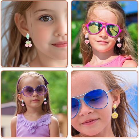 Mikovivi 5 Pairs Kids Clip On Earrings for Girls Accessories(5 Styles) in Kuwait