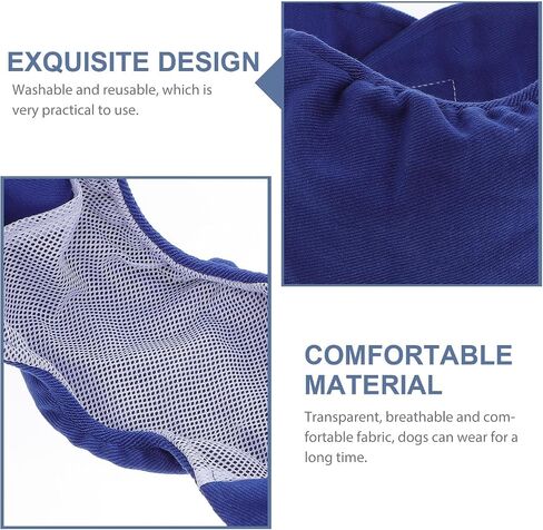Male Dog Belly Wrap Band, Blue Cotton Sanitary Diaper Pants Size L in Kuwait