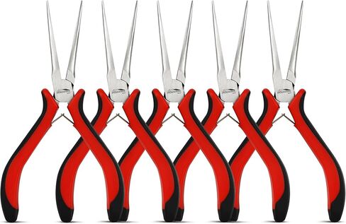 5-Pack 5-Inch Bent Nose Pliers for Jewelry Making, Spring Loaded in Saudi Arabia