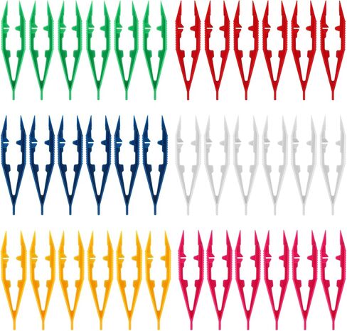 LZQMRVAK 36 Pack Plastic Craft Tweezers, Colorful Bead Tweezers for DIY Bead Jewelry Making and Crafts, Fuse Beads Pickup Tool, Assorted Colors, 6 Colors with 6 Each in Kuwait