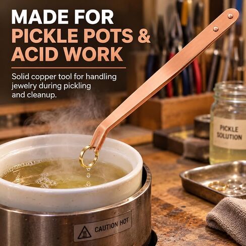 Copper Tongs, 8.5 Inch Curved Tip for Jewelry Making, Soldering & Pickling in Kuwait