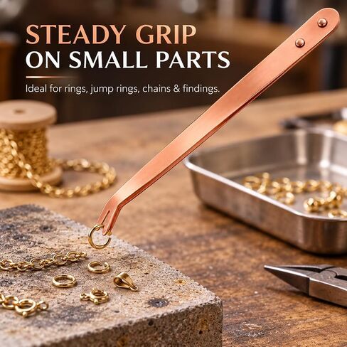 Copper Tongs, 8.5 Inch Curved Tip for Jewelry Making, Soldering & Pickling in Kuwait