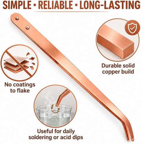 Copper Tongs, 8.5 Inch Curved Tip for Jewelry Making, Soldering & Pickling in Kuwait