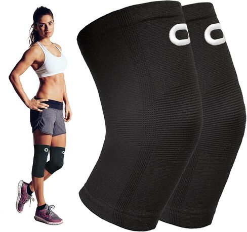 Crucial Compression Knee Sleeve (1 Pair) - Best Knee Braces for Knee Pain for Men & Women - Non-Slip Knee Support for Running, Weightlifting, Basketball, Gym, Workout, Sports in Kuwait