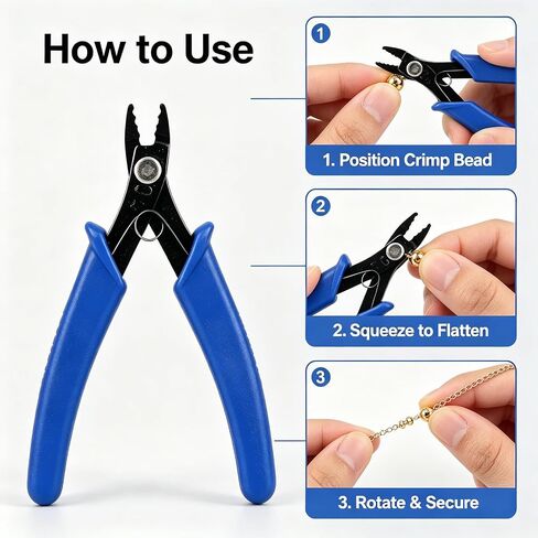 Crimping Pliers for Jewelry Making Bead Crimper Tool 2mm-5mm (Blue) in Kuwait