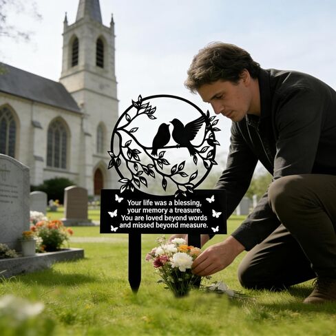 Grave Decorations for Cemetery Birds Ornament Metal Signs in Kuwait