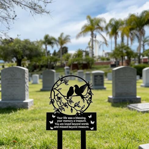 Grave Decorations for Cemetery Birds Ornament Metal Signs in Kuwait